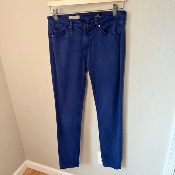 AG Adriano Goldschmidt Prima Cigarette Mid-Rise Stretch Sateen Jeans Royal Blue - Picture 4 of 15